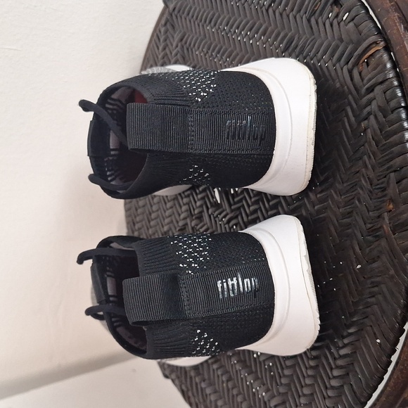 FitFlop Womens Marbleknit Black/White Walking Shoes Size 8 Medium (B, M) - Picture 8 of 12